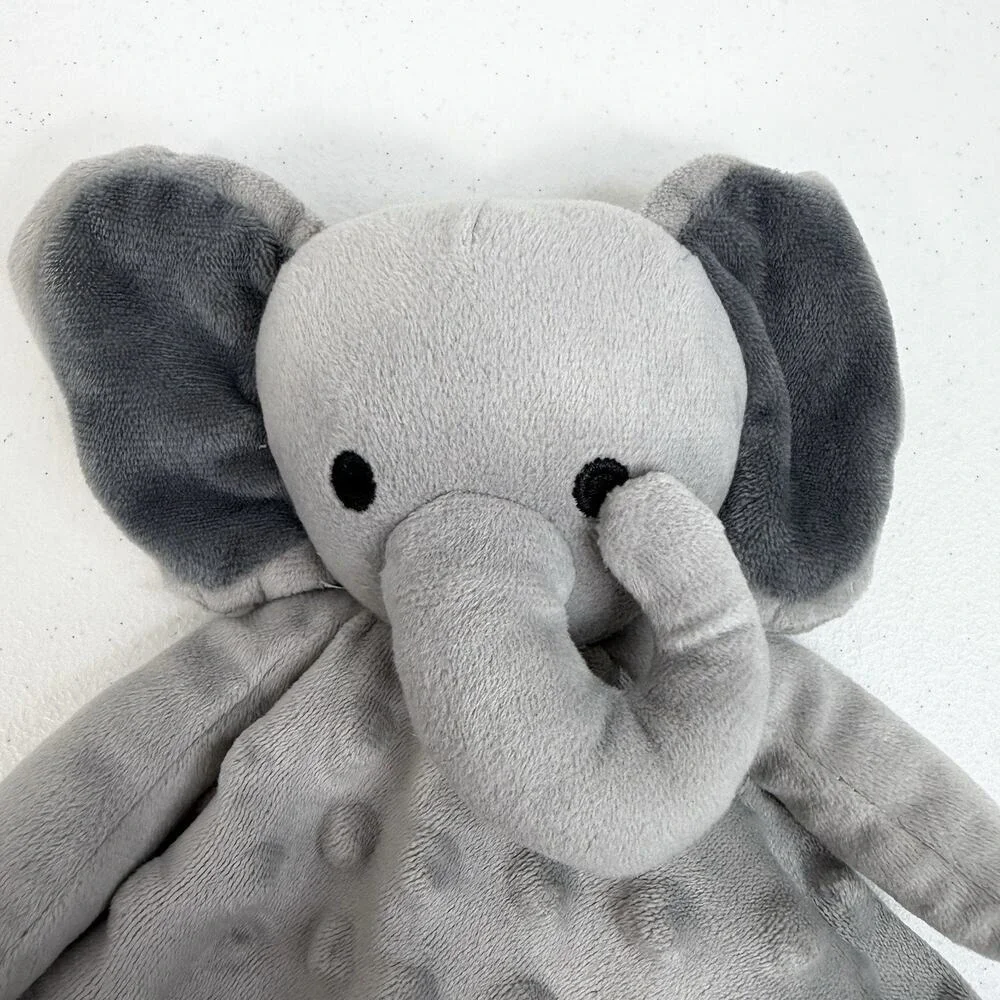 Pro Goleem Elephant Lovey Soft Security Blanket Snuggle Toy Minky Satin Trim‎